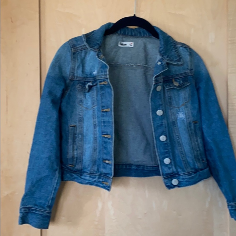 Girls Jean jacket with distressing